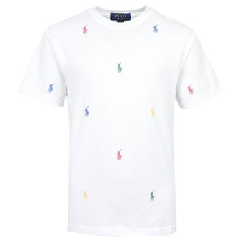 Ralph Lauren | White Repeat Pony Logo Short Sleeve T Shirt商品图片,额外7.5折, 额外七五折