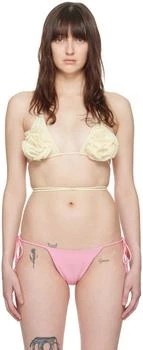 Off-White Floral Bikini Top