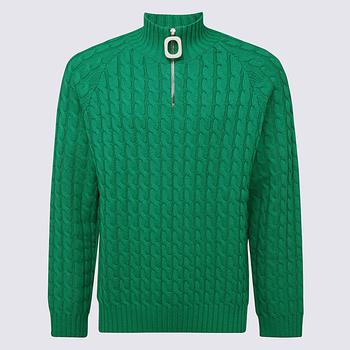 JW Anderson | J.W. ANDERSON GREEN MERINO WOOL JUMPER商品图片,7.4折