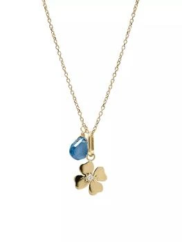 Anzie | Anzie X Mel Soldera 14K Yellow Gold, 0.01 TCW Diamond & London Blue Topaz Pendant Necklace,商家Saks Fifth Avenue,价格¥4314