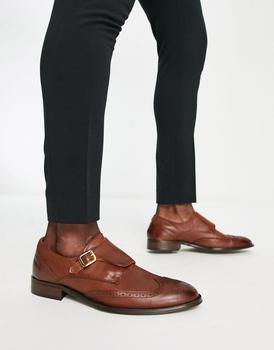 推荐Noak made in Portugal monk shoes in tan leather商品