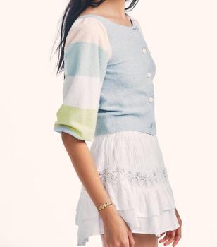 LOVESHACKFANCY代购, LOVESHACKFANCY | Aidyn Crop Cardigan In Pastel Rainbow商品图片 7折×额外8折, 额外八折