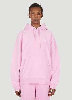 stussy卫衣直邮, STUSSY | Stock Logo Hooded Sweatshirt in Pink商品图片 