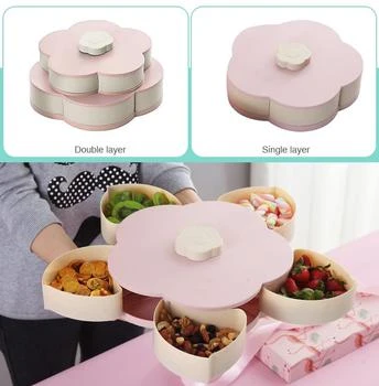 Vigor | Double Deck Snack Box Flower Shaped Rotating Candy Serving Containers With Phone Holder, 10 Grid Creative Snacks Storage Tray -Bulk 3 Sets STYLE: 3 PACK,商家Verishop,价格¥498