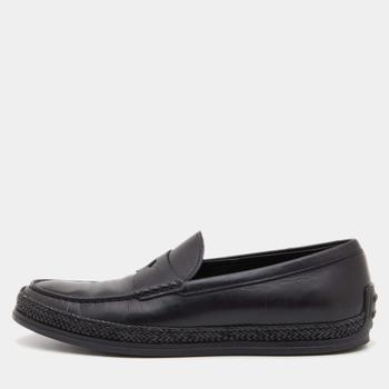 Tod's Black Leather Slip On Loafers Size 42