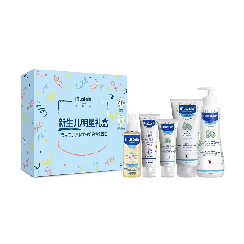 Mustela | 妙思乐新生婴幼儿见面送礼礼盒礼物洗发沐浴保湿护臀抚触商品图片,包邮包税