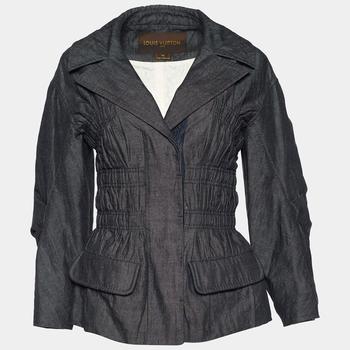 推荐Louis Vuitton Dark Blue Cotton & Ramie Ruched Jacket S商品