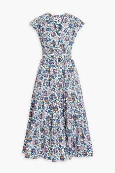 Derek Lam | Gathered floral-print cotton-blend poplin midi dress 4.5折