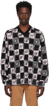 We11done | Pink Chess Board Sweater商品图片,4.2折