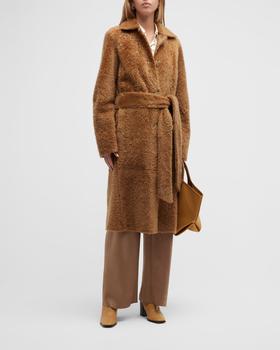 vince大衣, Vince | Long Belted Shearling Coat商品图片 