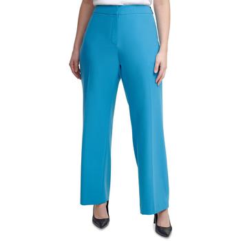 Calvin Klein | Calvin Klein Womens Plus Straight Leg Trouser Slim Pant商品图片,0.9折×额外9折, 独家减免邮费, 额外九折