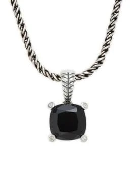 推荐Sterling Silver, Onyx & Diamond Pendant Necklace商品