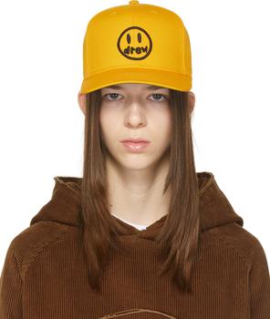 Drew House | SSENSE Exclusive Yellow Painted Mascot Cap商品图片,额外8.5折, 独家减免邮费, 额外八五折