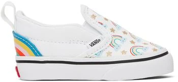 Vans | Baby White Slip-On V Sneakers,商家Ssense US,价格¥148