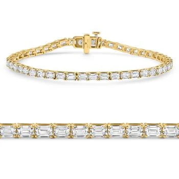 Pompeii3 | E/VS 7Ct Emerald Cut Diamond Tennis Bracelet 7" 14k Yellow Gold,商家Premium Outlets,价格¥33024