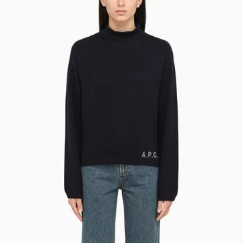 推荐Navy turtleneck sweater in wool商品