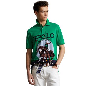 美国ralph lauren polo, Ralph Lauren | Men's Classic-Fit Mesh Graphic Polo Shirt商品图片 
