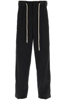 Palm Angels | Palm Angels Drawstring Cotton Pants With Side Bands商品图片,8.5折