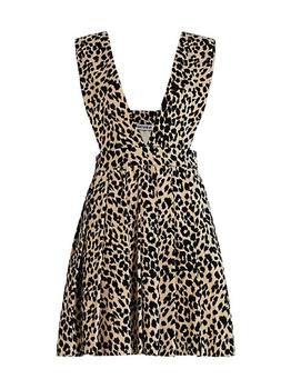 商品Pleated Leopard Apron Dress图片