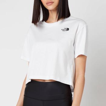 The North Face | The North Face Women's Cropped Simple Dome Short Sleeve T-Shirt - TNF White商品图片,额外6.5折, 额外六五折