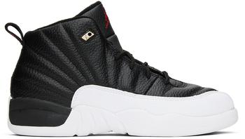 推荐Kids Black & White Jordan 12 Retro Little Kids Sneakers商品