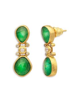 商品Gurhan | 24K Yellow Gold Elements Emerald & Diamond Drop Earrings,商家Bloomingdale's,价格¥38112图片