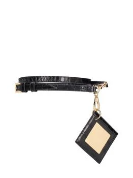 推荐1.3cm Leather Belt W/ Logo Mirror商品