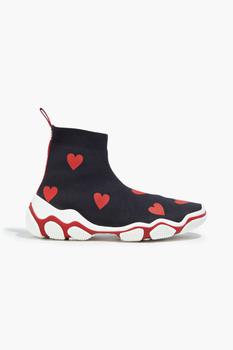 RED Valentino | Printed stretch-knit high-top sneakers商品图片,4.4折