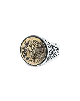 King Baby | Men's Sterling Silver & Brass Alloy Liberty Headdress Signet Ring,商家Bloomingdale's,价格¥2328