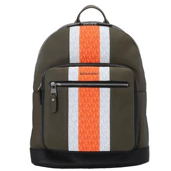 Michael Kors | Neon Orange Men's Hudson Pebbled Leather And Logo Stripe Backpack 2.7折, 满$200减$10, 满减