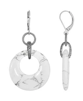 2028 | Silver-Tone Semi Precious Round Hoop Drop Earrings,商家Macy's,价格¥286