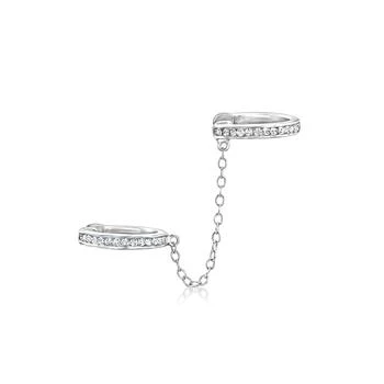 RS Pure | RS Pure by Ross-Simons Diamond Double-Cuff Earring in Sterling Silver,商家Premium Outlets,价格¥812