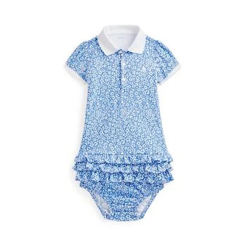 Ruffled Soft Cotton Polo Dress & Bloomer (Infant)