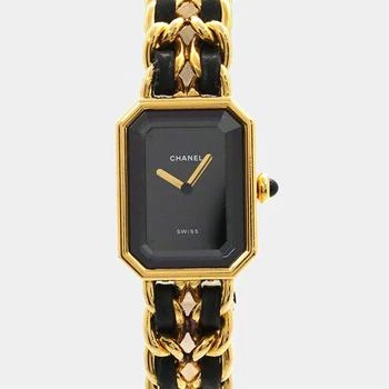 推荐Chanel Black Yellow Gold Plated, Stainless Steel Premiere H0001 Women's Wristwatch 20 mm商品