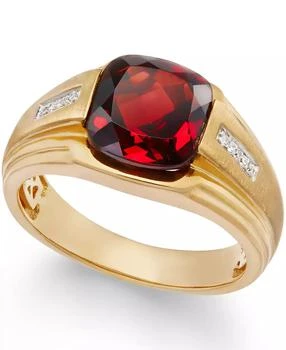 Macy's | Men's Garnet (5 ct. t.w.) and Diamond Accent Ring in 10k Gold,商家Macy's,价格¥4884