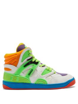 古驰高帮鞋, Gucci | Basket high-top faux-leather trainers商品图片 