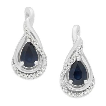 Macy's | Sapphire (1-1/10 ct. t.w.) and Diamond (1/10 ct. t.w.) Stud Earrings in 14k Gold (Also Available in Emerald),商家Macy's,价格¥2329