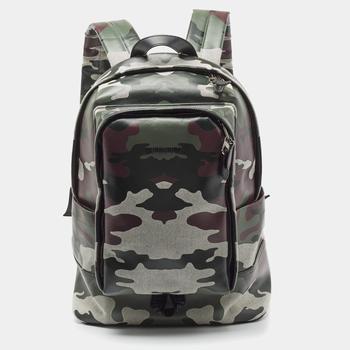 推荐Burberry Green Camoflauge Coated Canvas and Leather Backpack商品