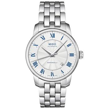 MIDO | Men's Swiss Automatic Baroncelli Stainless Steel Bracelet Watch 38mm商品图片,