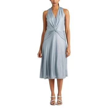 推荐Foil-Print Jersey Twist-Front Cocktail Dress商品