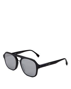 芬迪太阳镜代购, Fendi | Women's Brow Bar Square Sunglasses, 55mm商品图片 