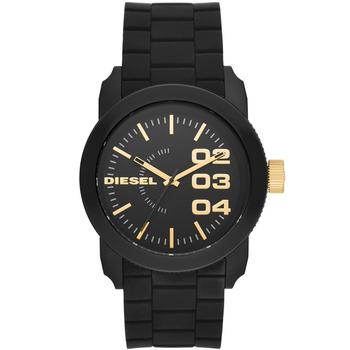 diesel手表评价, Diesel | Men's Double Down Black Silicone Strap Watch, 44mm商品图片 