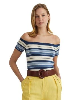 Ralph Lauren | Striped Off The Shoulder Sweater 