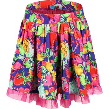 推荐Love hearts and balloons print ruffle detailing colorful skirt商品