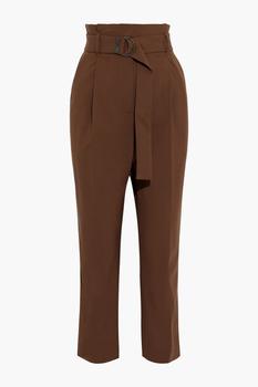 Brunello Cucinelli海淘, Brunello Cucinelli | Cropped belted wool-blend straight-leg pants商品图片 3折
