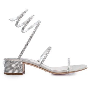 推荐Ladies Grey Satin/Silver Shade Strass Cleo Jewel Sandals商品