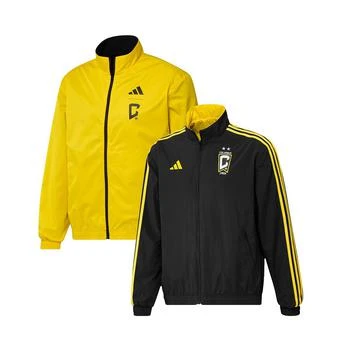 Adidas | Men's Black and Yellow Columbus Crew 2023 On-Field Anthem Full-Zip Reversible Team Jacket 