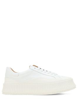 Jil Sander | 40mm Vulcanized Leather Sneakers商品图片,