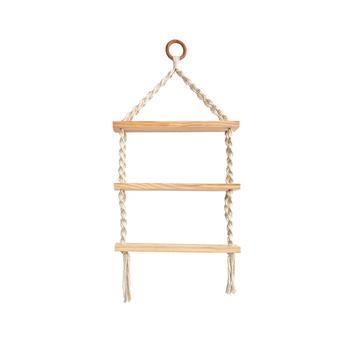 商品NEARLY NATURAL | 3-Tier Handmade Boho Wall Hanging with Wooden Shelf, 2.5' x 1',商家Macy's,价格¥415图片