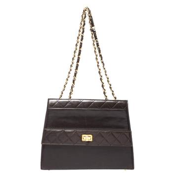 香奈儿122单肩包, [二手商品] Chanel | Chanel Dark Brown Quilted leather Vintage Shoulder Strap商品图片 4.3折, 满1件减$100, 满减